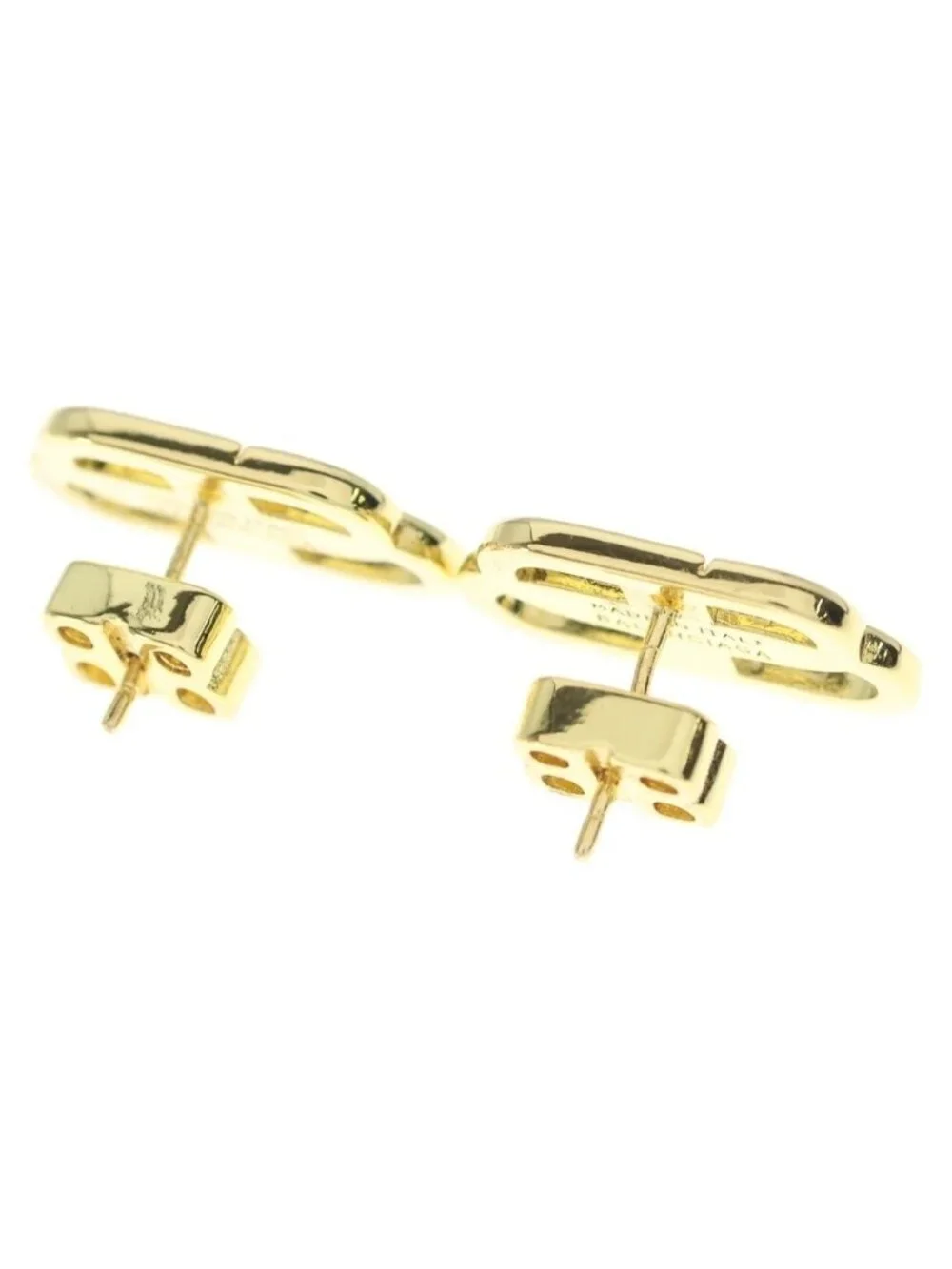 Balenciaga BB Logo Earrings Gold